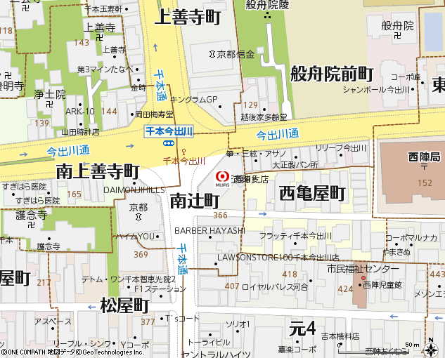 西陣支店付近の地図